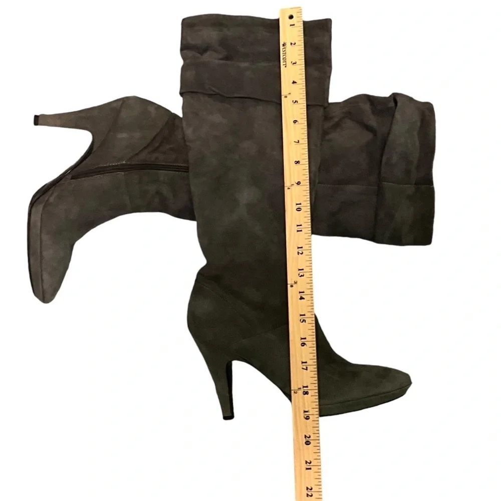 VNTG Bandolino Jess Slouch Tall Gray Suede Boots - Picture 6 of 14